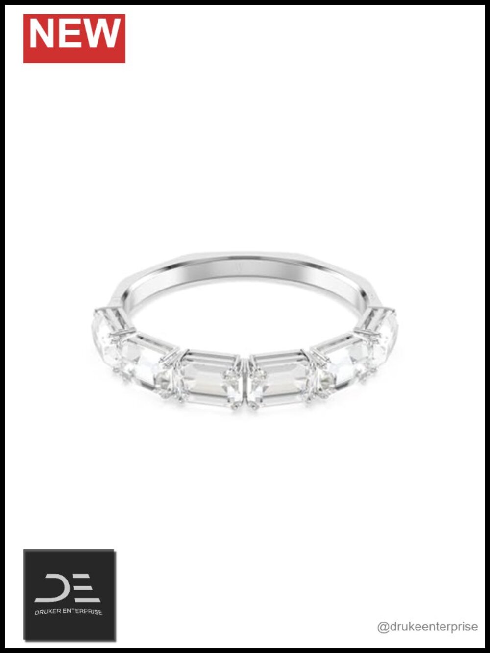 Swarovski Crystal Rhodium Bangle Octagon Cut Bracelet